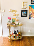 Happy Hour Metal Wall Art, 2 Piece Sign with Powder Coat