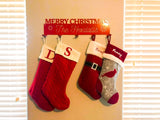 Personalized Merry Christmas Metal Stocking Hanger