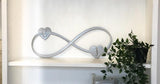 Infinity Metal Wall Art Hearts with Personalized Initials