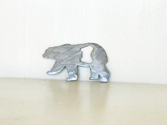 Polar Bear Bottle Opener with Powder Coat, Choose your Color, Handmade, Magnetic or Keychain