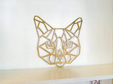 Geometric Cat Face Metal Wall Art