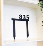 Modern Metal Address Number Yard Stake with Powder Coat, Any Color
