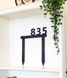 Modern Metal Address Number Yard Stake with Powder Coat, Any Color
