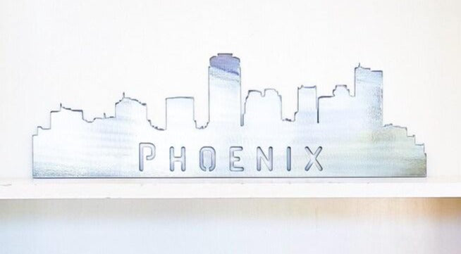 Phoenix Skyline Metal Wall Art with Powder Coat, 34 Color Options