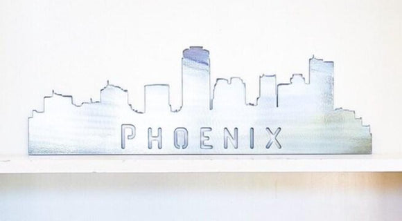 Phoenix Skyline Metal Wall Art with Powder Coat, 34 Color Options