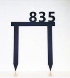 Modern Metal Address Number Yard Stake with Powder Coat, Any Color