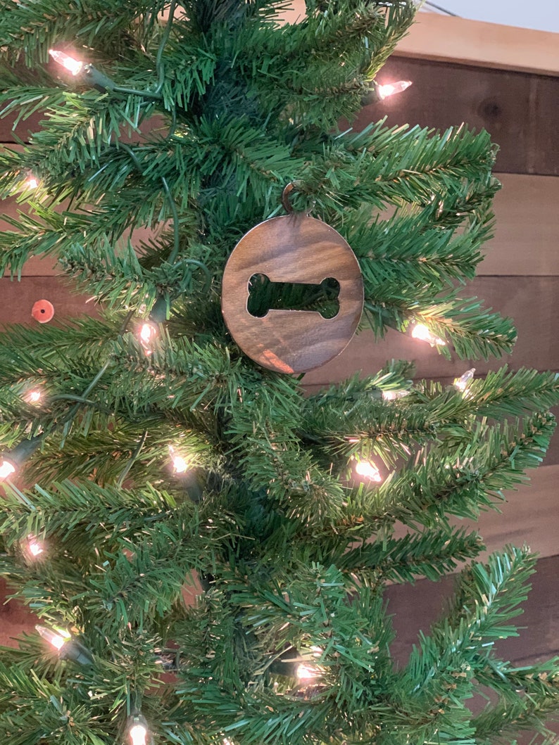 Dog Bone Metal Christmas Tree Ornament Holiday Decor Stocking