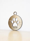 Personalized Paw Print Metal Ornament | Hand Stamped | Christmas Tree Hanger | Gift for Dog Lover | Pet Gift