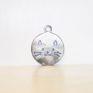 Cat Face Metal Ornament