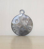 Personalized Cat Face Metal Ornament | Hand Stamped | Christmas Tree Hanger | Gift for Cat Lover | Pet Gift | New Kitten Present