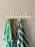 Pool Towels Metal Towel Rack Hanger with Hooks, Powder Coated with Matching Screws