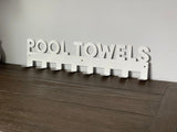 Pool Towels Metal Towel Rack Hanger with Hooks, Powder Coated with Matching Screws