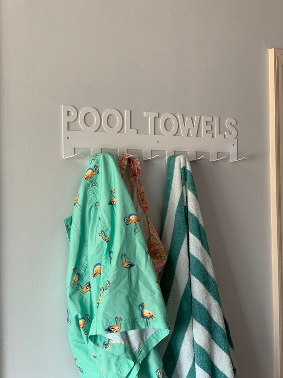 Metal Pool Towell Rack Pool Towels Metal Towel Rack Hanger with Hooks – GoodVibesMetal