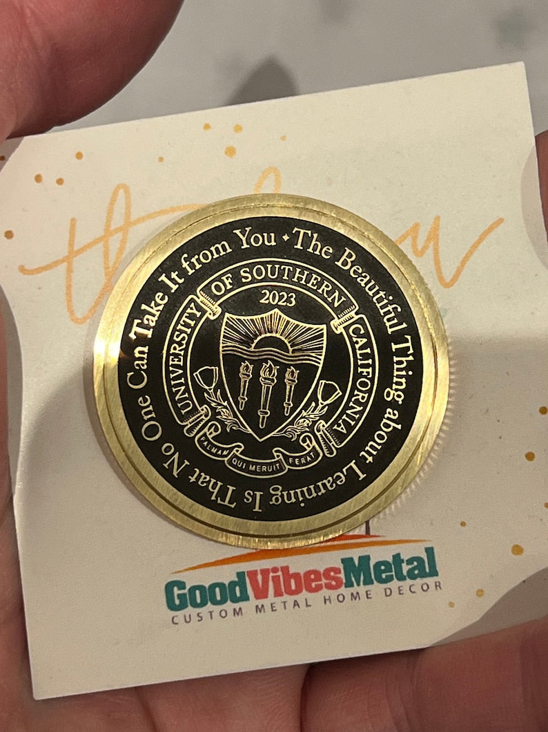 40mm Engraved Brass Challenge Coin – GoodVibesMetal