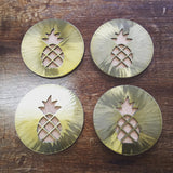 Pineapple Steel & Cork Coaster or Bottle Opener