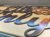 Good Vibes Only Metal Wall Art Sign with Waves and Powder Coat
