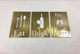 Eat, Drink, Be Merry Metal Wall Art Kitchen Decor