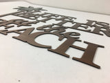 Life is Better at the Beach Metal Wall Art with Palm Tree