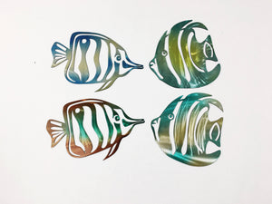 Tropical Fish Metal Multi-Color Wall Art, You Choose Any 2 Colors
