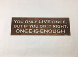You Only Live Once, But if You Do it Right, Once is Enough Metal Wall Art