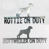 Rottweiler On Duty Metal Sign