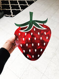 Strawberry Metal Wall Art with Two-Tone Translucent Powder Coat