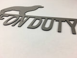 Powder Coated Metal Bernese On Duty Dog Sign