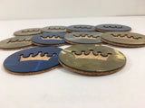Crown or KC 4" Steel & Cork Coaster with Powder Coat