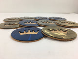Crown or KC 4" Steel & Cork Coaster with Powder Coat