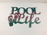 Pool Life Metal Wall Art With Flip Flops or Hibiscus Flower