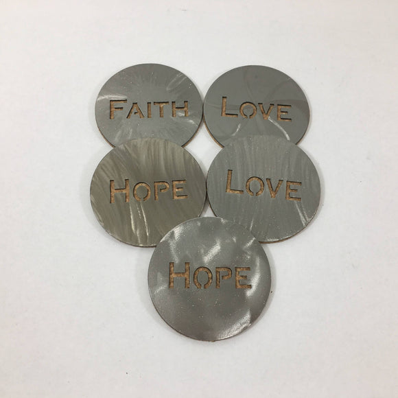 Faith, Love, Hope Coaster Set