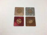 Sports 4" Square Steel & Cork Coaster - Baseball, Football, Soccer, Basketball