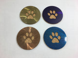 Dog Paw or Bone 4" Steel & Cork Coaster