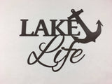 Lake Life Metal Sign With Anchor and Powder Coat