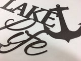 Lake Life Metal Sign With Anchor and Powder Coat