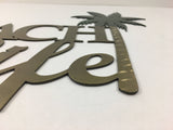 Beach Life w/ Starfish & Palm Tree Wall Art with Two-Toned Powder Coat