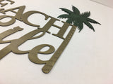 Beach Life w/ Starfish & Palm Tree Wall Art with Two-Toned Powder Coat