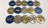 Crown or KC 4" Steel & Cork Coaster with Powder Coat