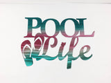 Pool Life Metal Wall Art With Flip Flops or Hibiscus Flower