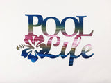 Pool Life Metal Wall Art With Flip Flops or Hibiscus Flower