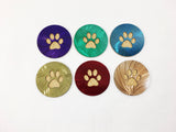 Dog Paw or Bone 4" Steel & Cork Coaster