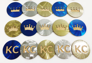 Crown or KC 4" Steel & Cork Coaster with Powder Coat