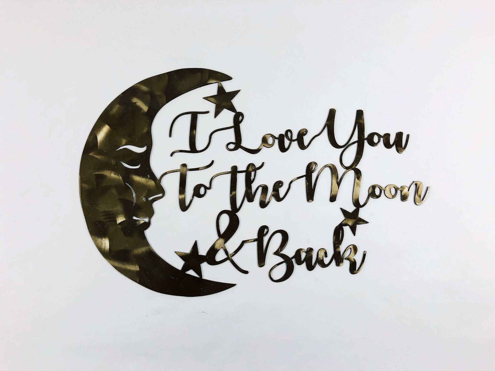 Targa In Metallo Vintage 'I Love You To The Moon And Back' 20x30 Cm – Decorazione Murale Per Casa, Bagno, Bar, Regalo Romantico