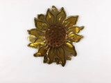 Sunflower Metal Wall Art - Marble Fade Gold & Candy Yellow