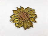 Sunflower Metal Wall Art - Marble Fade Gold & Candy Yellow