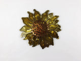 Sunflower Metal Wall Art - Marble Fade Gold & Candy Yellow