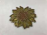 Sunflower Metal Wall Art - Marble Fade Gold & Candy Yellow