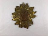 Sunflower Metal Wall Art - Marble Fade Gold & Candy Yellow