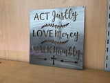 Act Justly Metal Wall Art