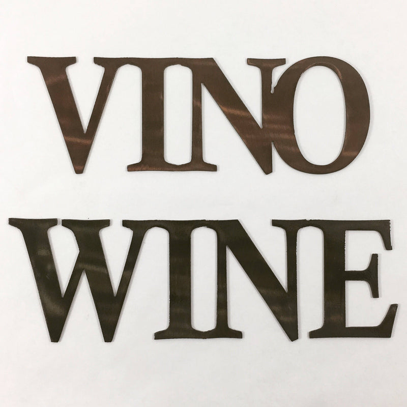 Metal Vino or Wine Time Wall Art Sign with Powder Coat - Lots of Colors Available
